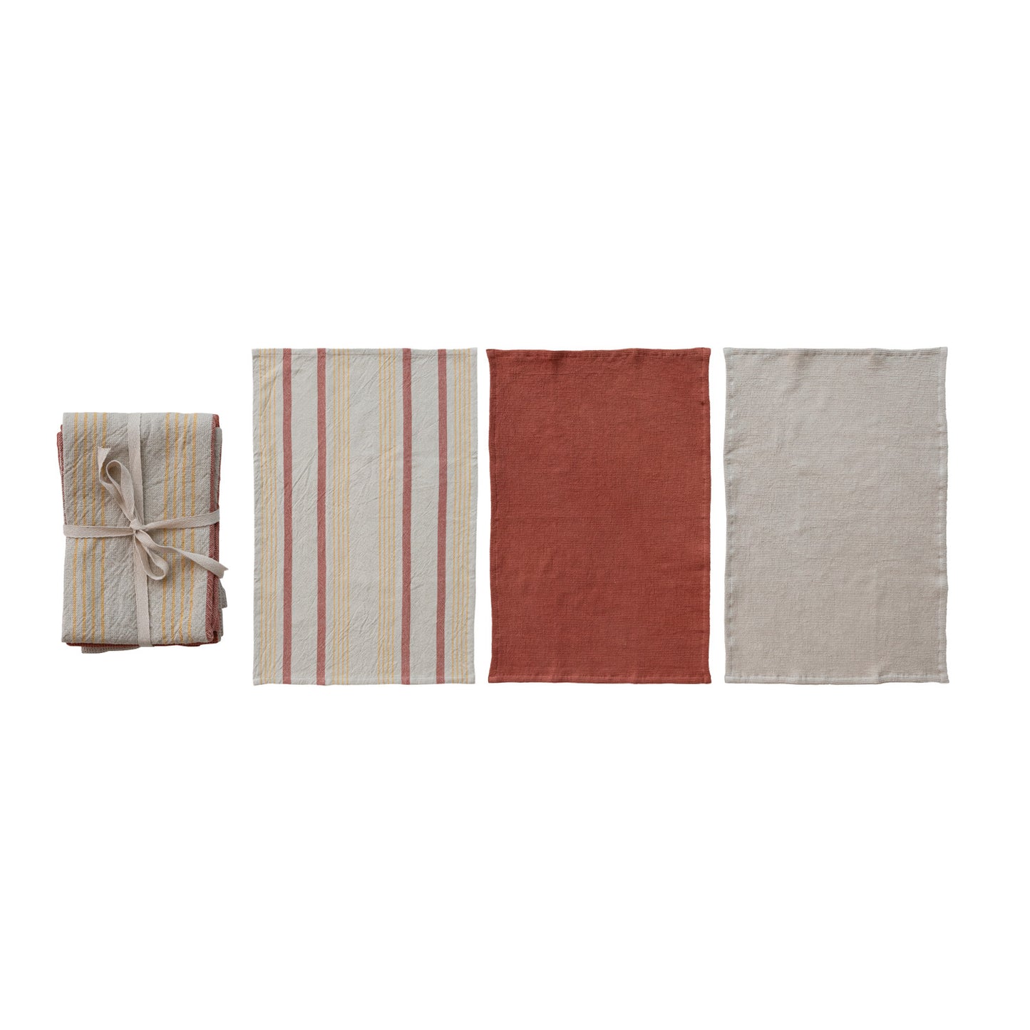 Cotton Woven/Waffle Weave Tea Towels, Set of 3