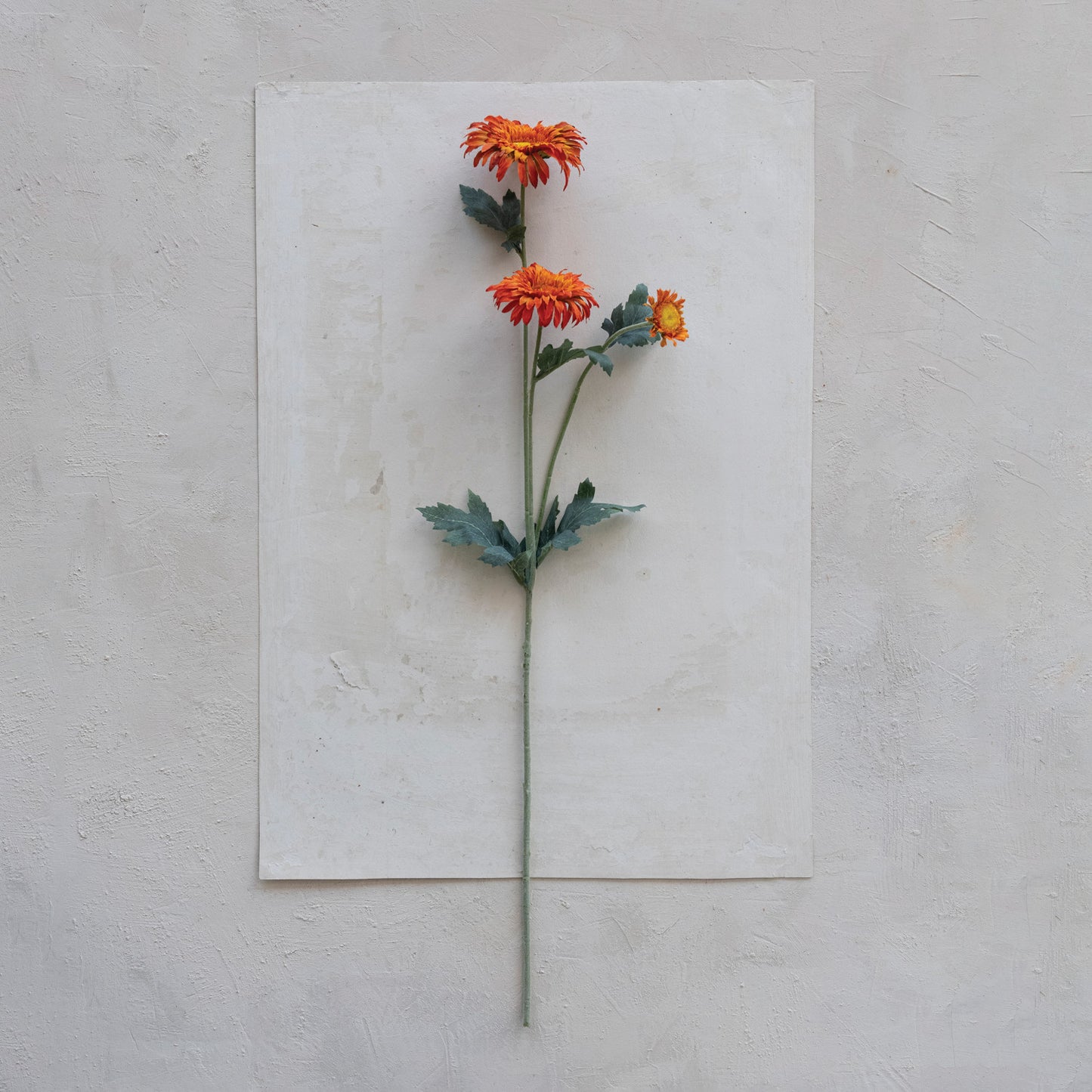 Faux Sunflower Stem, Orange Color