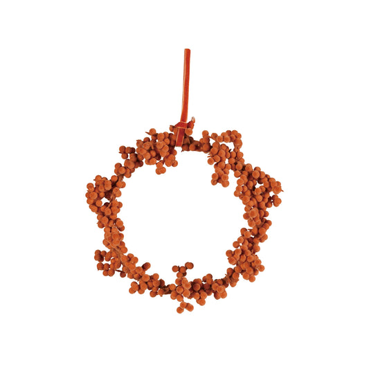 8" Round Flocked Foam Ball Wreath