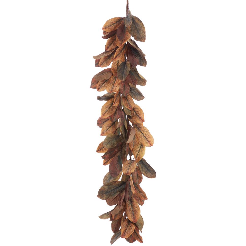 Magnolia Leaf Garland Brown Green