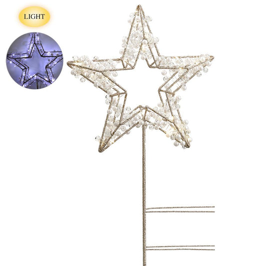 Glittered Pearl Star Tree Topper