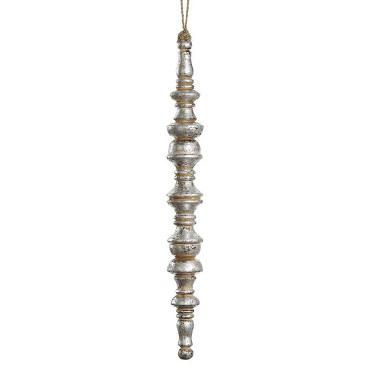 Wood Final Ornament Silver Brown