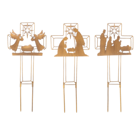 Laser Cut Nativity Cross Stake