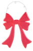 Painted Wood Bow Ornament