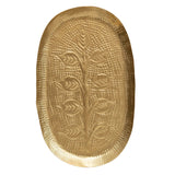 Decorative Debossed Metal Tray, Antique Gold Finish