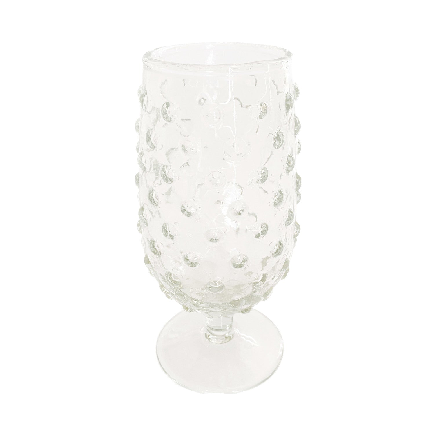 12 oz. Recycled Glass Hobnail Stemmed Drinking Glass