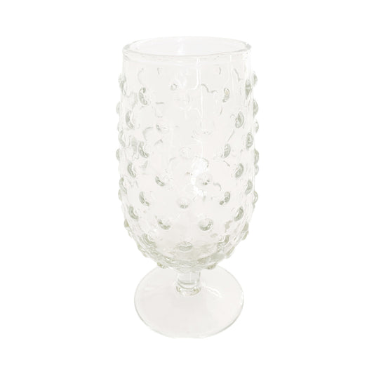 12 oz. Recycled Glass Hobnail Stemmed Drinking Glass