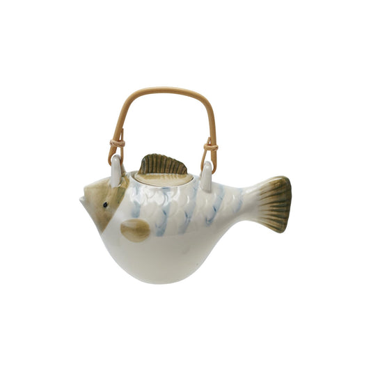 24 oz. Hand-Painted Teapot with Strainer & Handle, Set of 2