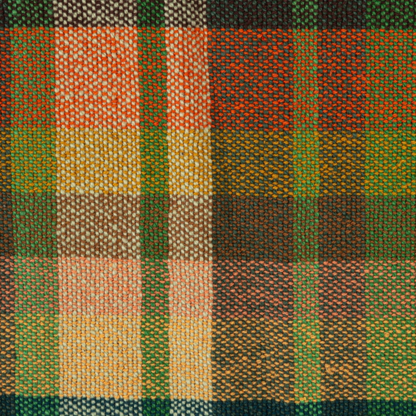 Woven Cotton Throw with Pattern & Fringe Plaid