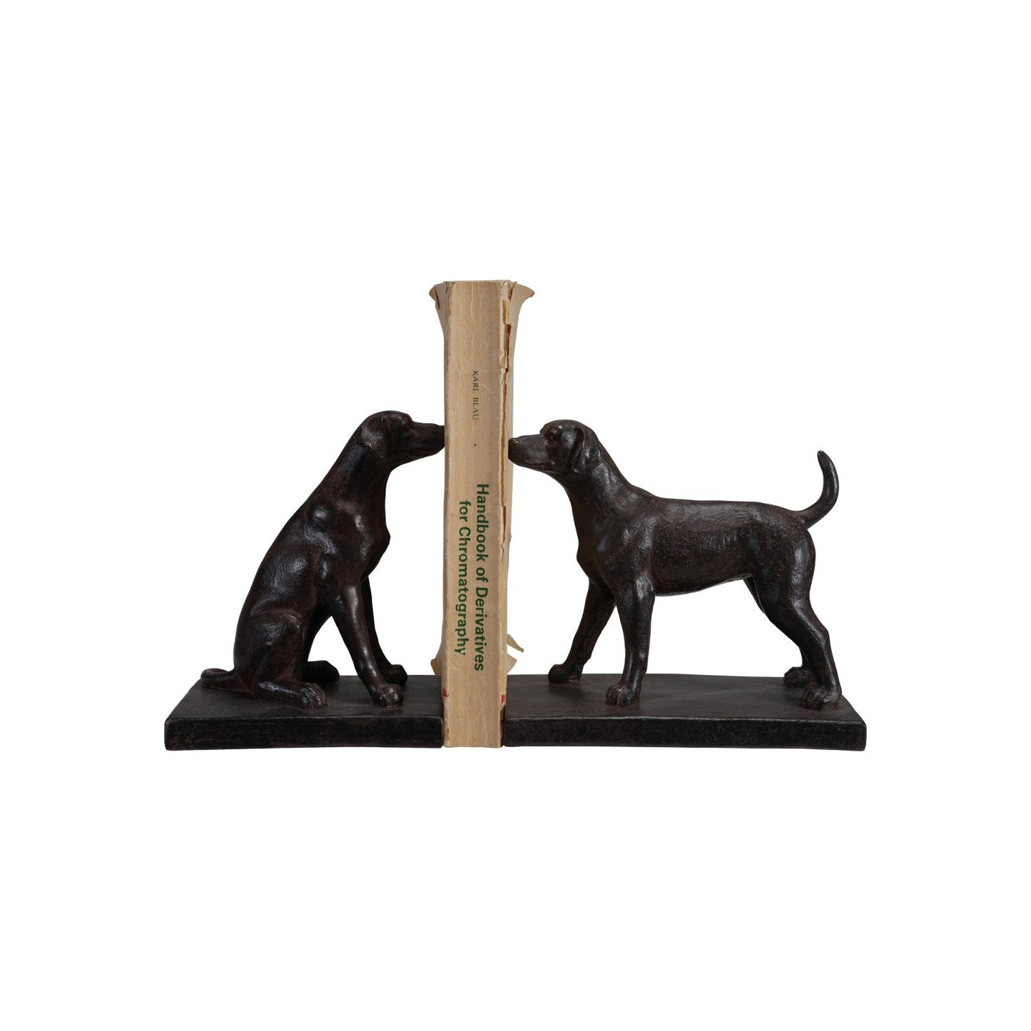 Resin Dog Bookends, Black, Set of 2