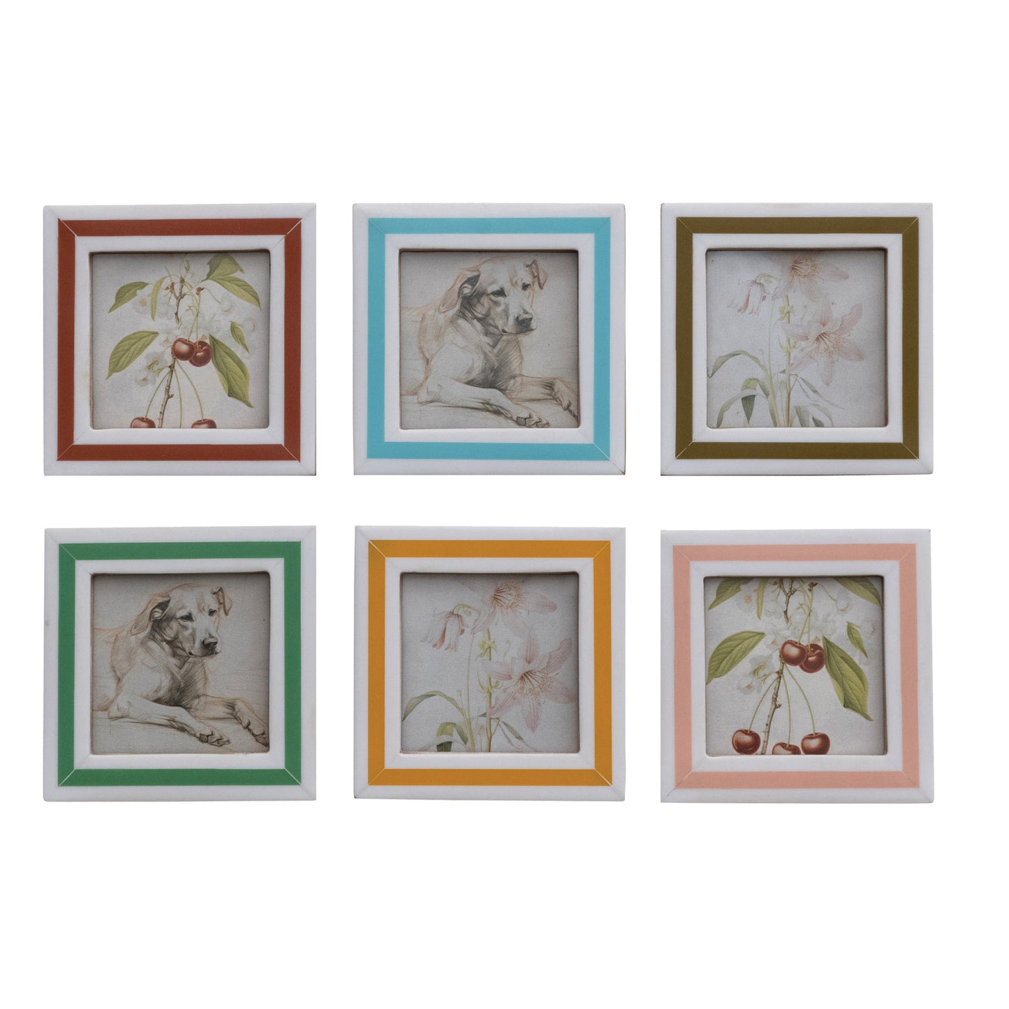 Resin Photo Frame Magnet with Inlaid Stripes