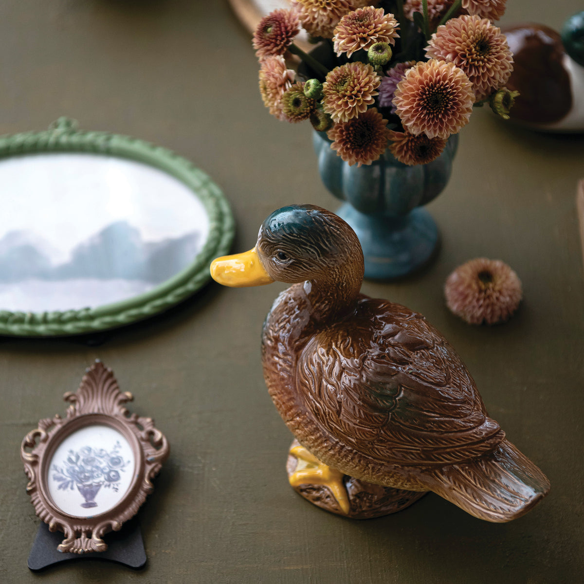Hand Painted Stoneware Mallard