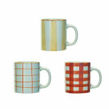Hand-painted Stoneware Mug, 3 Styles
