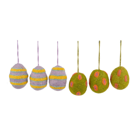 Easter Egg Felt Ornaments- Set of 6