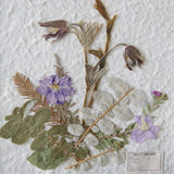 Gilded Pressed Botanical Stand - Larkspur and Strawberry Leaf