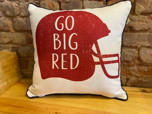 'Go Big Red' Football Helment Pillow