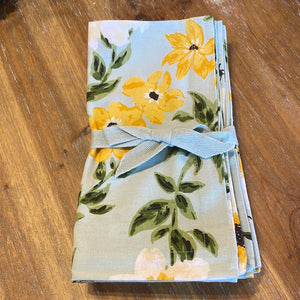 Floral Napkins with Bees