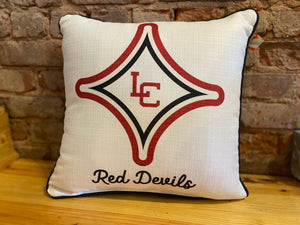 Lincoln County Red Devil Logo Pillow