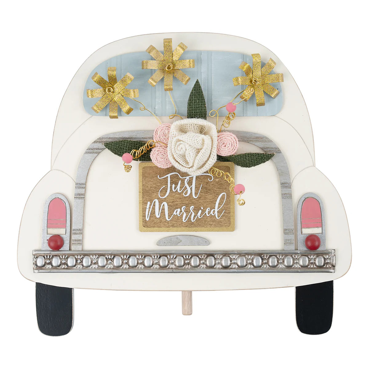 Just Married Car with Sparklers Topper