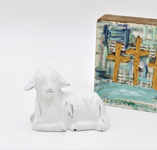 Cast Iron Lamb Lying