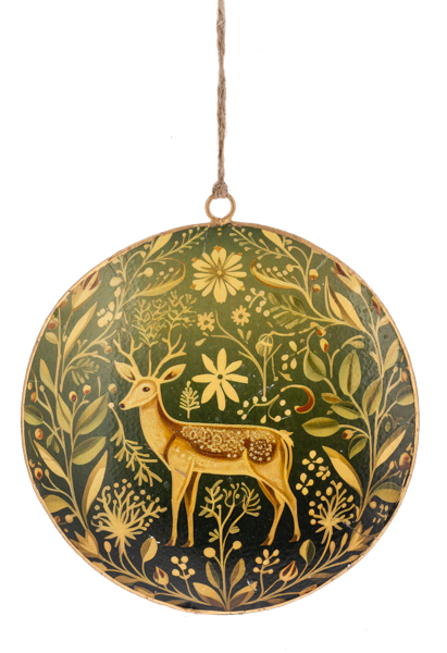Stag Round Glass Ornament