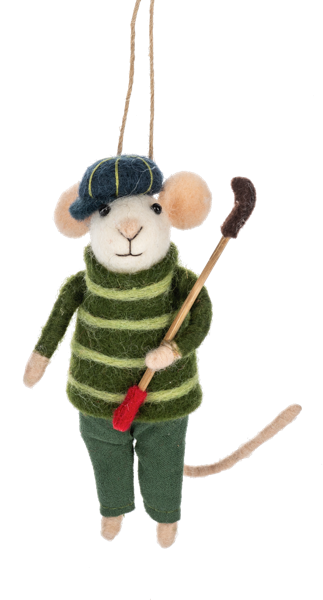 Felt Golf Mouse Ornament