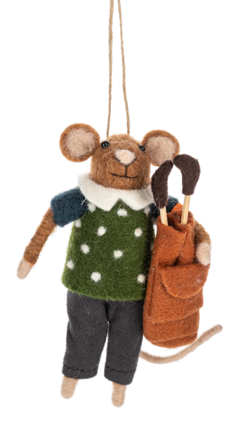Felt Golf Mouse Ornament