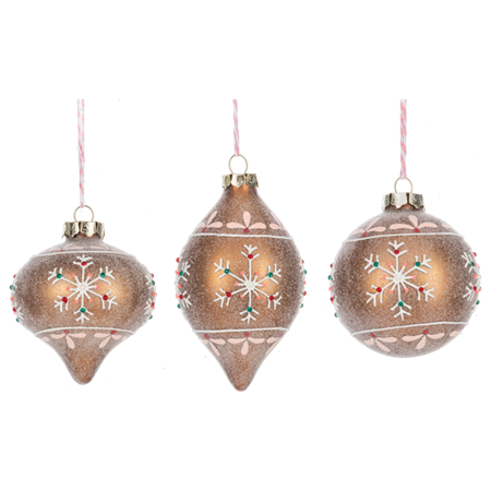 Frosted Gingerbread Ball Ornament