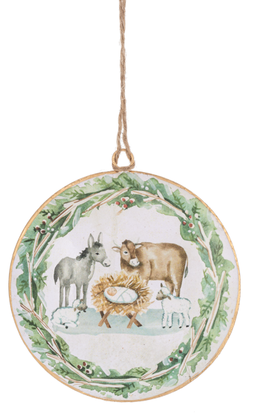 Watercolor Holy Family Disc Ornaments