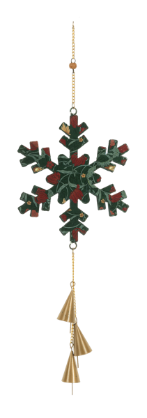 Oversized Snowflake with Bells Ornament