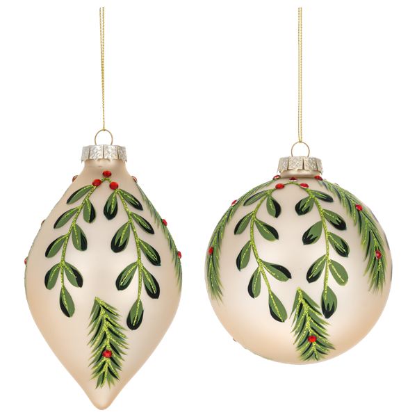 Ivy and Berries Glass Ornament