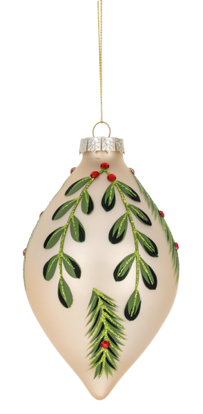 Ivy and Berries Glass Ornament