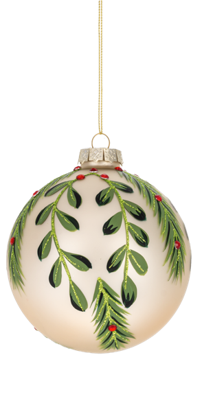 Ivy and Berries Glass Ornament