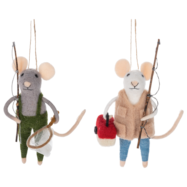 Felt Fishing Mice
