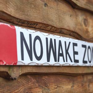 "No Wake Zone" Sign