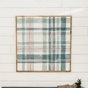 "Plaid About You" Framed Wood Wall Decore