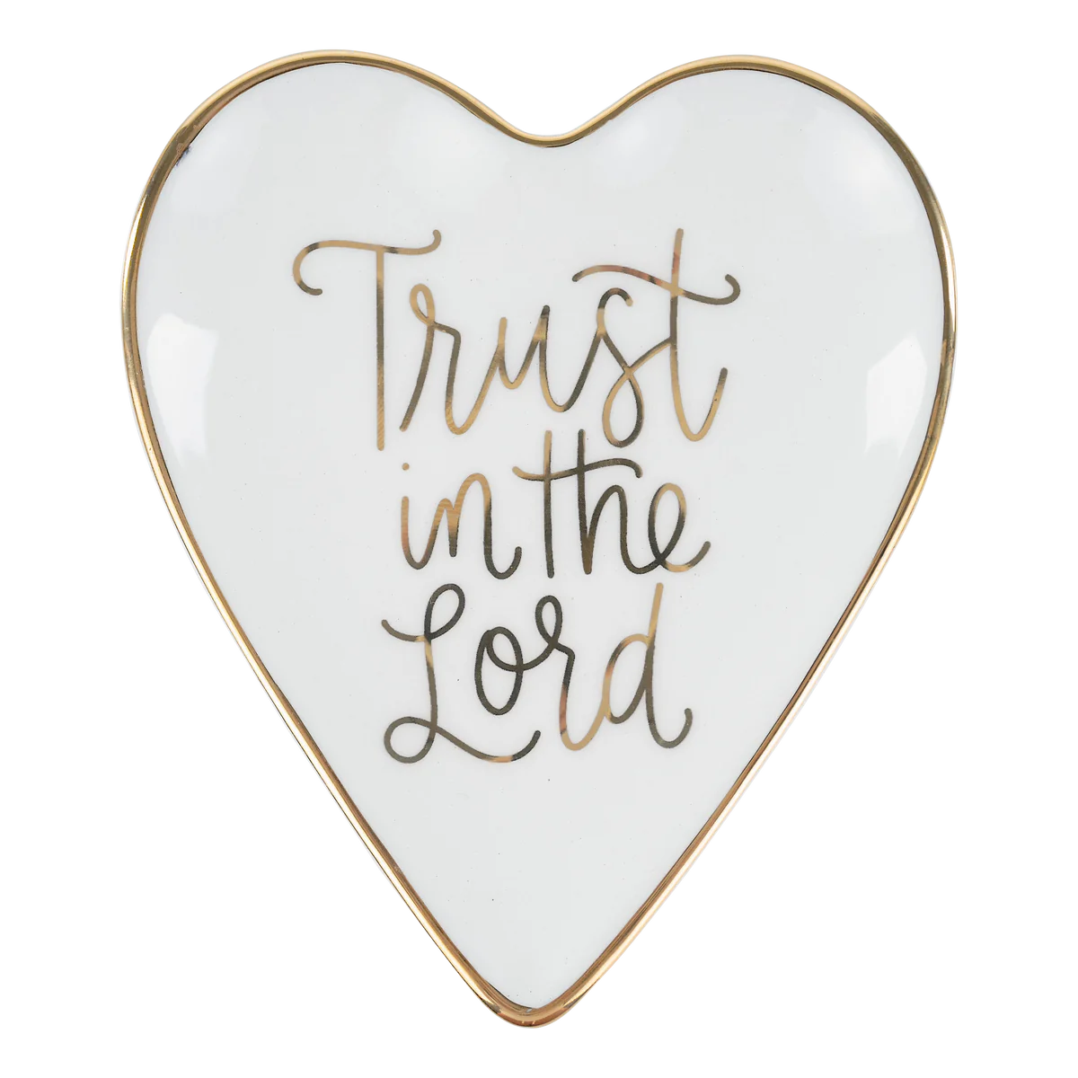 "Trust in the Lord" Gold Trinket Tray