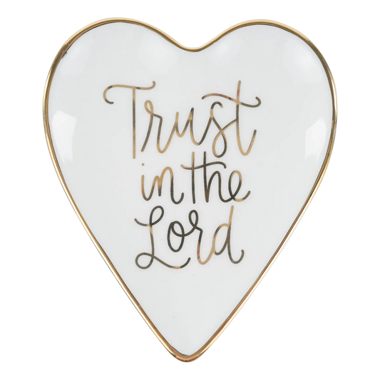 "Trust in the Lord" Gold Trinket Tray