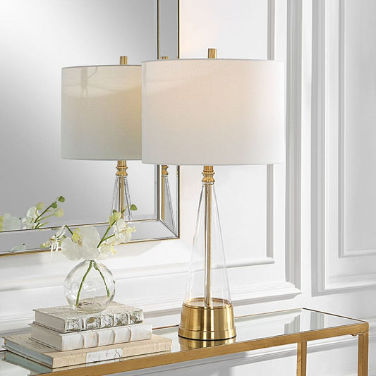 Gold and Glass Table Lamp