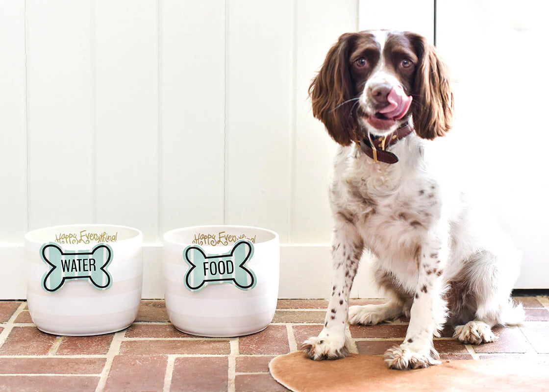 White Stripe Mini "Happy Everything!" Bowl