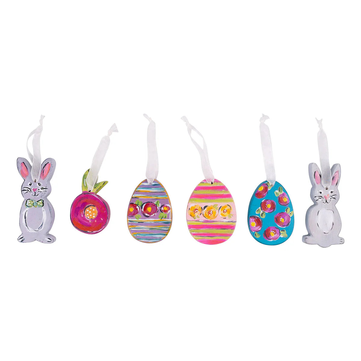 Wood Easter Ornaments- set of 6