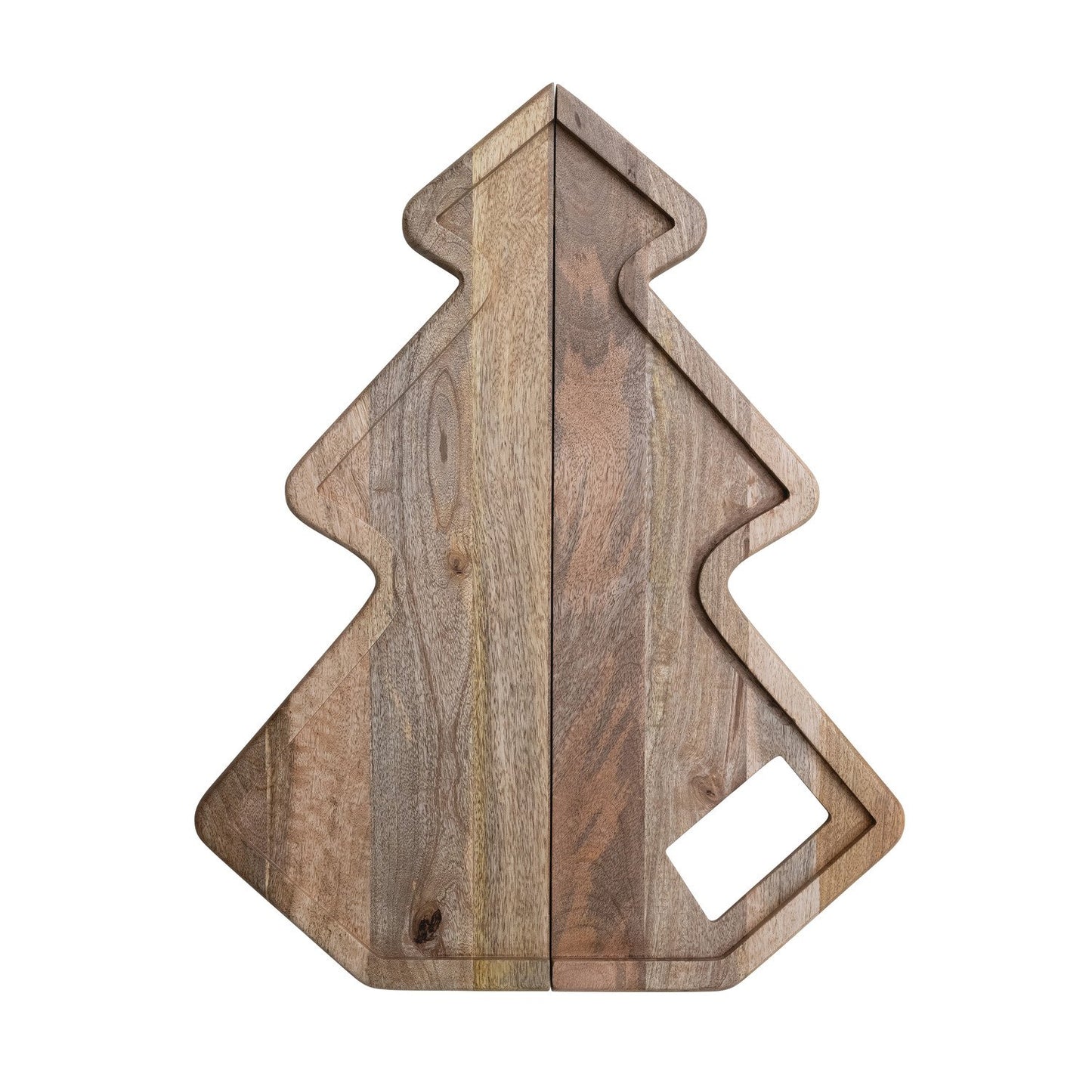 Mango Wood Folding Tree Shaped Board with Handle & Magnetic Closure