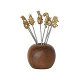 Wood Holder with Appetizer Picks