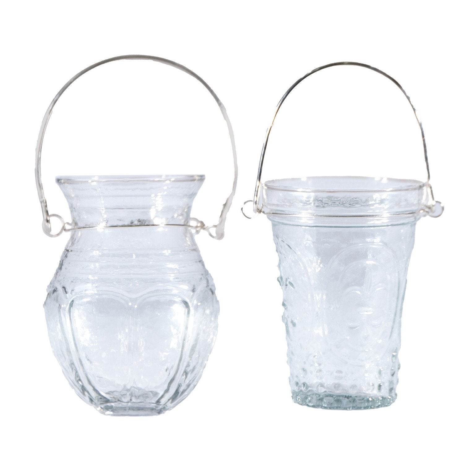 Hand-Blown Embossed Glass & Hanging Tealight Holder/Vase, 2 Styles