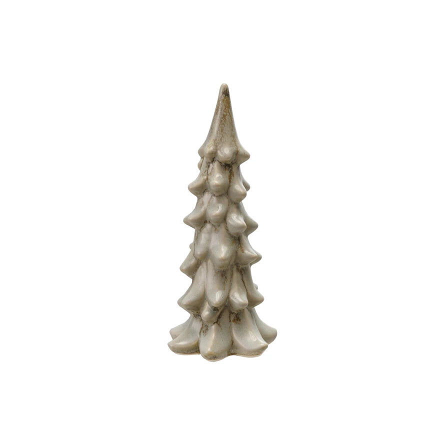 Stoneware Tree, Reactive Glaze, Light Green