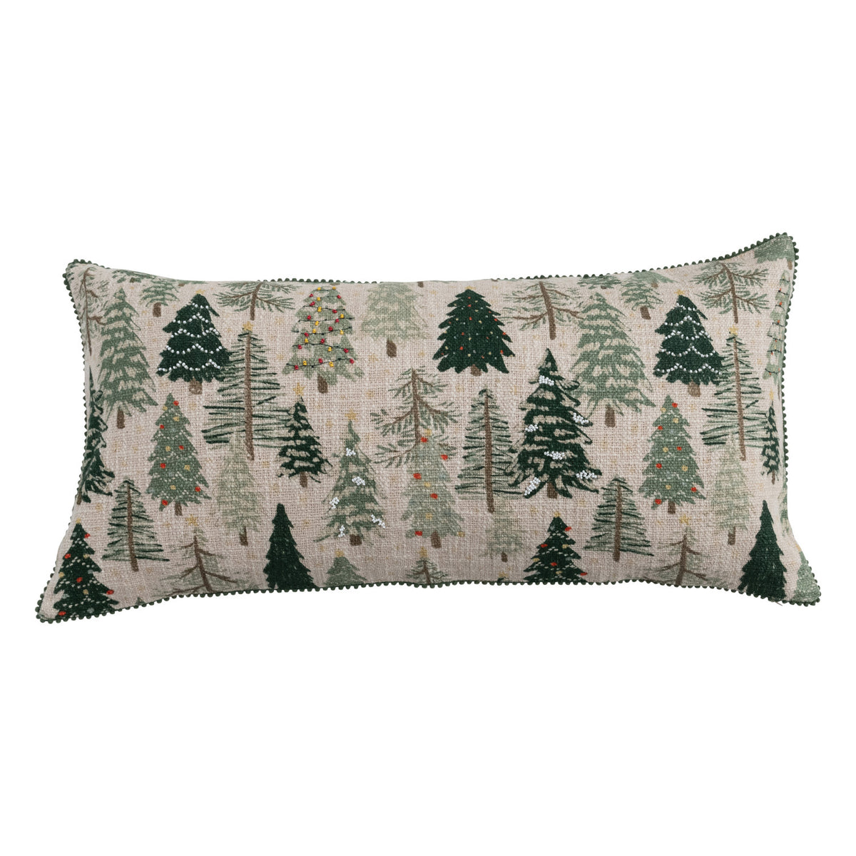 Lumbar Pillow with Tree Pattern