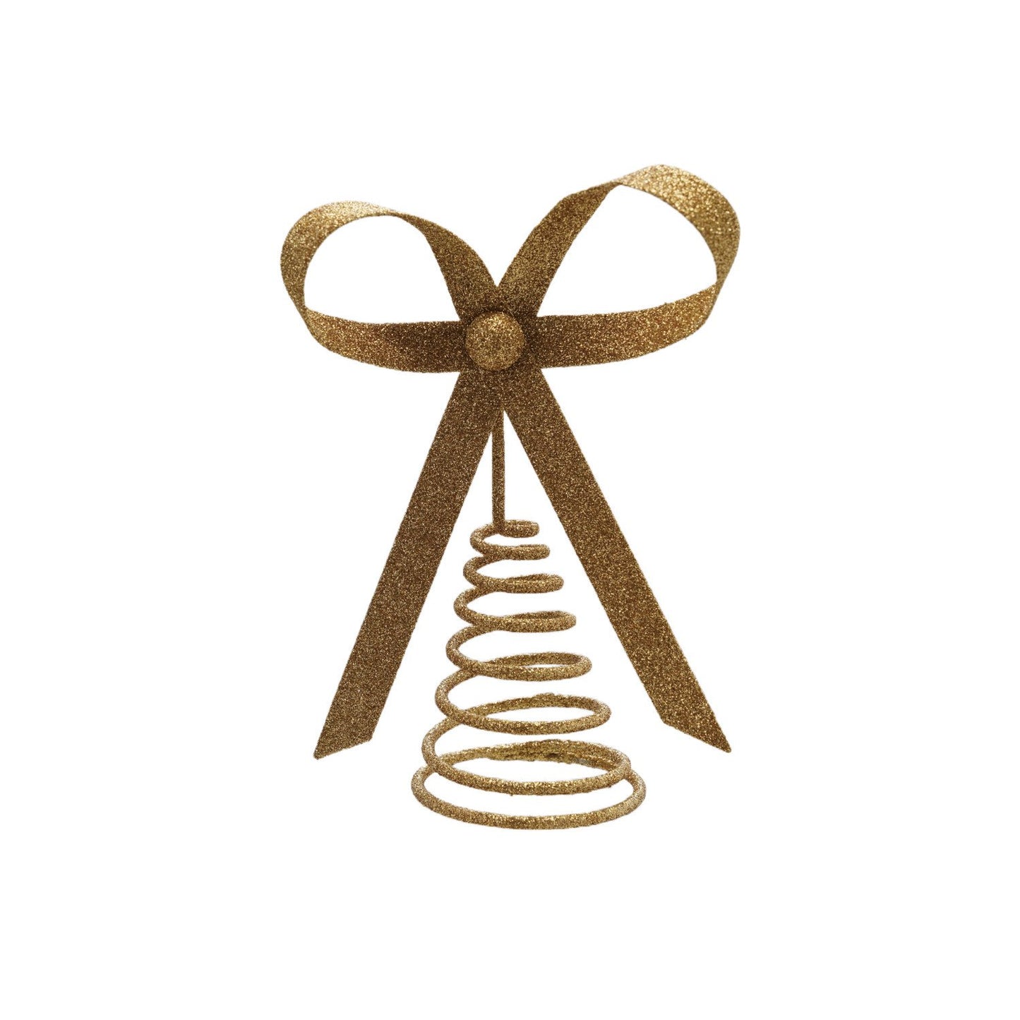 Metal Bow Tree Topper, Gold Glitter Finish