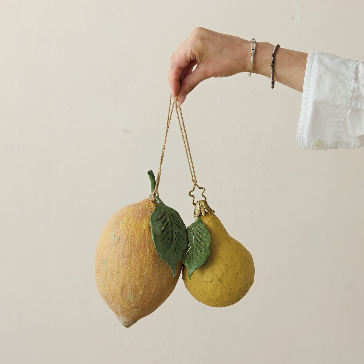 Paper Mache Lemon Ornament