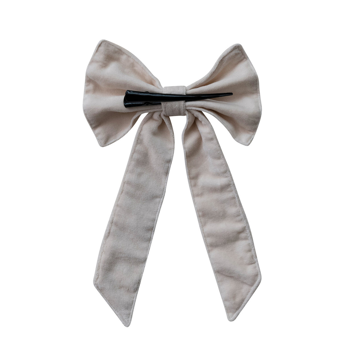Cotton Velvet Clip-on Bow