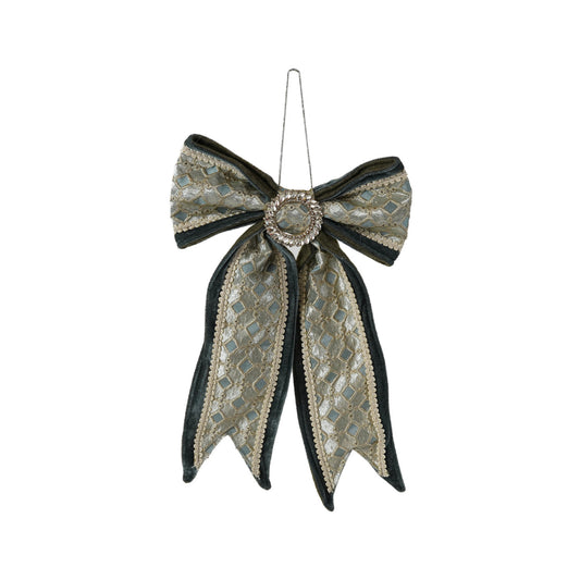 Velvet & Jacquard Fabric Bow Ornament
